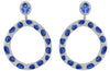 EXTRA LARGE 35.2CT DIAMOND & AAA SAPPHIRE 18KT WHITE GOLD MULTI SHAPE EARRINGS