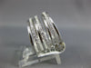 ESTATE WIDE 1.27CT DIAMOND 18K WHITE GOLD MULTI ROW OPEN STACKABLE ETERNITY RING