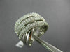 ESTATE LARGE 2.09CT DIAMOND 14K WHITE GOLD MULTI ROW CRISS CROSS FUN RING #18560