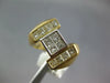 ESTATE LARGE 1.48CT DIAMOND 14KT 2 TONE GOLD PRINCESS SQUARE INVISIBLE MENS RING
