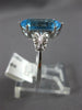 ESTATE 3.15CT DIAMOND & AAA BLUE TOPAZ 14KT WHITE GOLD HEXAGON & ROUND LOVE RING