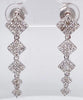 ESTATE .85CT DIAMOND 14KT WHITE GOLD SQUARE GEOMETRICAL JOURNEY HANGING EARRINGS