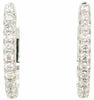 ESTATE 3.79CT DIAMOND 18K WHITE GOLD 3D ROUND CLASSIC OVAL HOOP HANGING EARRINGS