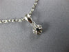 ESTATE SMALL .19CT DIAMOND 18KT WHITE GOLD 3D CLUSTER FLOWER LOVE PENDANT