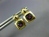 ESTATE .80CT AAA AMETHYST 14KT YELLOW GOLD 3D CLASSIC SQUARE STUD EARRINGS
