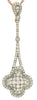 ESTATE .98CT DIAMOND 14K ROSE GOLD 4 LEAF CLOVER FLOWER LARIAT FLOATING NECKLACE