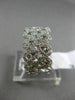 ESTATE 1.66CT DIAMOND 14KT WHITE GOLD 2 ROW FILIGREE SEMI ETERNITY WEDDING RING