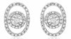 ESTATE .19CT DIAMOND 14KT WHITE GOLD 3D ROUND OVAL STUD EARRINGS
