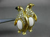 ANTIQUE LARGE .34CT DIAMOND & AAA RUBIES 18KT YELLOW GOLD 3D PENGUIN BROOCH PIN