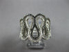WIDE .99CT BLACK & WHITE DIAMOND 14K WHITE GOLD MULTI WAVE CRISS CROSS LOVE RING