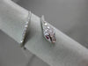 ESTATE .27CT DIAMOND & AAA RUBY 18KT WHITE GOLD 3D CRISS CROSS SNAKE FUN RING