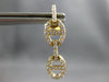 ESTATE .68CT DIAMOND 18KT YELLOW GOLD 3D DOUBLE LOVE KNOT FUN HANGING EARRINGS