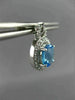 ESTATE 2.96CT DIAMOND & AAA BLUE TOPAZ 14K WHITE GOLD OVAL HANGING STUD EARRINGS