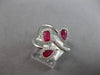WIDE 1.18CT DIAMOND & AAA RUBY 14KT WHITE GOLD MULTI SHAPE CRISS CROSS LOVE RING