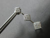 1.0CT DIAMOND 14KT WHITE GOLD PRINCESS INVISIBLE SQUARE JOURNEY HANGING EARRINGS