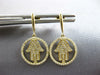 .36CT DIAMOND 14KT YELLOW GOLD 3D LUCKY CHAMSA HAMSA CIRCULAR HANGING EARRINGS