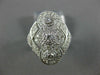 ANTIQUE WIDE .42CT DIAMOND 14KT WHITE GOLD 3D 3 STONE HALO FILIGREE RING #1330
