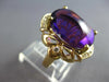 LARGE 9.2CT DIAMOND & AAA AMETHYST 14KT YELLOW GOLD OVAL & ROUND FUN RING #27711