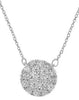 ESTATE 1.0CT DIAMOND 14KT WHITE GOLD 3D CLASSIC CLUSTER ROUND FUN LOVE NECKLACE