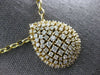 EXTRA LARGE 2.63CT DIAMOND 14K YELLOW GOLD ROUND CLUSTER TEAR DROP LOVE NECKLACE