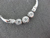 ESTATE LARGE .77CT DIAMOND 14K WHITE GOLD ROUND 5 STONE GRADUATING LOVE NECKLACE