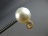 ESTATE LARGE .49CT DIAMOND & AAA SOUTH SEA PEARL 18KT ROSE GOLD CIRCULAR STUD EARRINGS