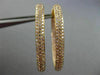 ESTATE WIDE & LONG 2.14CT PINK DIAMOND 18KT ROSE GOLD DOUBLE SIDED HOOP EARRINGS