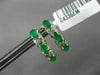 ESTATE 1.07CT DIAMOND & AAA COLOMBIAN EMERALD 14K YELLOW GOLD 3D X LOVE EARRINGS
