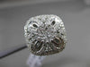 ANTIQUE LARGE 1.07CT DIAMOND 18KT WHITE GOLD SQUARE FILIGREE FLORAL CLUSTER RING