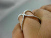 ESTATE EXTRA LARGE .33CT DIAMOND 18KT WHITE GOLD 3D CRESCENT MOON X LOVE RING