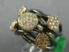 ESTATE LARGE .57CT DIAMOND 18KT BLACK GOLD 3D CLUSTER MULTI ROW CRISS CROSS RING