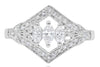 .47CT DIAMOND 14KT WHITE GOLD 3D round & MARQUISE OPEN FILIGREE GEOMETRICAL RING