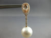 ESTATE LARGE 2.80CT DIAMOND & AAA MORGANITE & PINK PEARL 18K ROSE GOLD HANGING EARRINGS