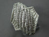ESTATE LARGE .92CT DIAMOND 14KT WHITE GOLD 3D MULTI ROW MARQUISE SHAPE FUN RING
