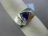 ESTATE WIDE .97CT DIAMOND & AAA TANZANITE 14K WHITE GOLD 3D TRILLION ETOILE RING