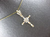 ESTATE LARGE .58CT DIAMOND 14K YELLOW GOLD CLASSIC CROSS FLOATING PENDANT #27883