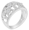WIDE .73CT DIAMOND 14KT WHITE GOLD 3D OPEN FILIGREE CRISS CROSS ANNIVERSARY RING