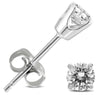 ESTATE .40CT DIAMOND 14KT WHITE GOLD 3D CLASSIC ROUND SOLITAIRE STUD EARRINGS