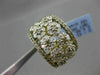 ESTATE LARGE 2.12CTW FANCY YELLOW & WHITE DIAMOND 18KT YELLOW GOLD FLOWER RING