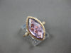 LARGE 3.4CT DIAMOND & AAA AMETHYST 14KT ROSE GOLD MARQUISE & ROUND HALO FUN RING