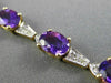ESTATE LONG 10.65CT DIAMOND & AAA AMETHYST 14KT TWO TONE GOLD 3D TENNIS BRACELET