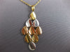 ESTATE LARGE 1.07CT DIAMOND 18KT WHITE YELLOW & ROSE GOLD TEAR DROP LEAF PENDANT