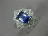 LARGE 2.46CT DIAMOND & AAA CUSHION CUT TANZANITE 14KT WHITE GOLD ENGAGEMENT RING