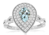 1.1CT DIAMOND & AAA AQUAMARINE 14KT WHITE GOLD 3D DOUBLE HALO INFINITY LOVE RING