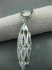 ANTIQUE 3.07CT DIAMOND 18K WHITE GOLD LONG FILIGREE DOME HANGING EARRINGS E00897