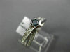 ESTATE .48CT WHITE & BLUE DIAMOND 14KT WHITE GOLD 3D SOLITAIRE STAR X LOVE RING