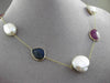 ANTIQUE 6.0CTW AAA MULTI COLOR GEM & PEARL BY THE YARD 14KT YELLOW GOLD NECKLACE