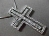 ESTATE .80CT DIAMOND 18KT WHITE GOLD 3D HANDCRAFTED FLOATING CROSS PENDANT 13084