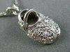 ESTATE .32CT DIAMOND 14KT WHITE GOLD HANDCRAFTED BABY GIRL SHOE PENDANT #21946