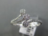 ESTATE .16CT DIAMOND 14KT WHITE GOLD 3D CLASSIC FLOWER CRISS CROSS LOVE RING